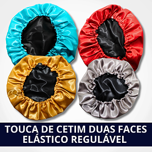 Touca de Cetim Duas Faces Elástico Regulável