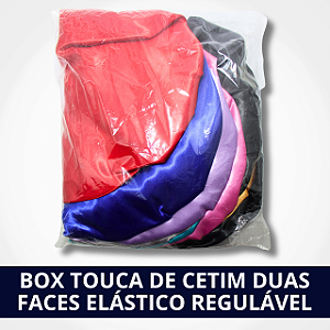 Box Touca de Cetim Duas Faces Elástico Regulável