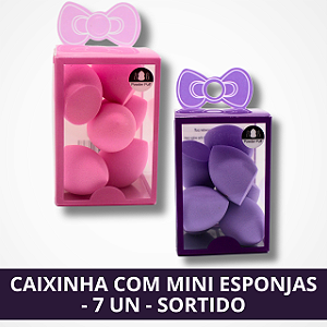 Caixinha Com Mini Esponjas Chanfrada  - 7 Un - Sortido