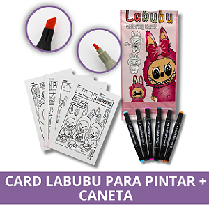 Card Labubu Para Pintar + Caneta