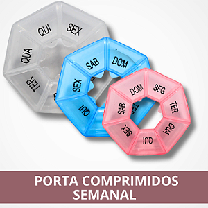 Porta Comprimidos de Plástico Redondo- Colorido