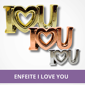 Enfeite "I Love You" Cerâmica