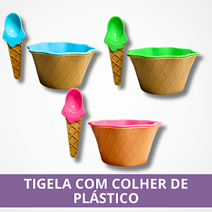 Tigela com Colher de Plástico