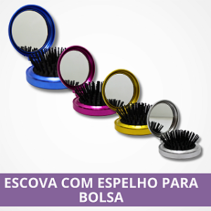 Escova com Espelho Para Bolsa