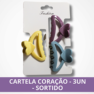 Cartela Coração - 3Un. - Sortido