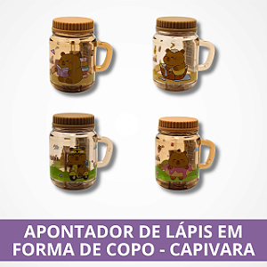 Apontador de Lápis em Forma de Copo - Capivara - Sortido