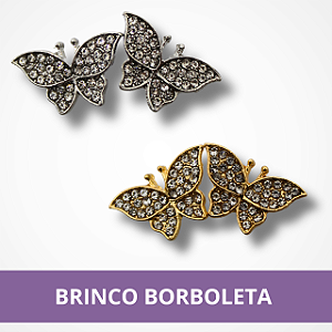 Brinco Borboleta Zircônia