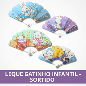 Leque Gatinho Infantil - Sortido