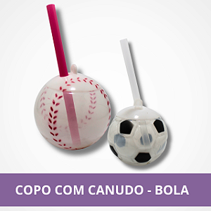Copo de Plástico com Canudo - Bola