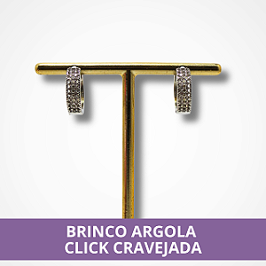 Brinco Argola Click Cravejada