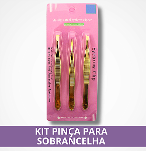Kit Pinça para Sobrancelha - Dourado