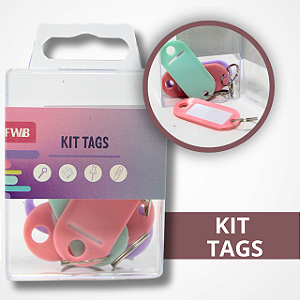 Kit Mini Tags Chaveiros Coloridas - 4 Unidades