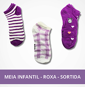 Meia Infantil - Roxa - Sortida