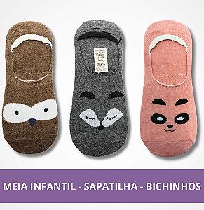 Meia Infantil - Sapatilha - Bichinhos
