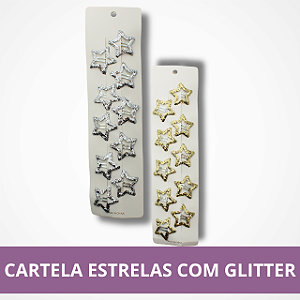 Cartela de Estrela com Glitter