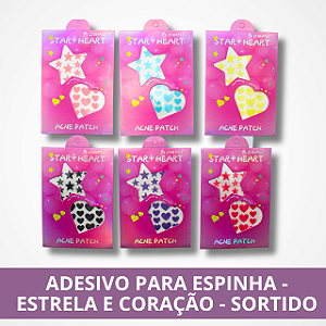 Adesivo para Espinha - Estrela e Coração - Sortido