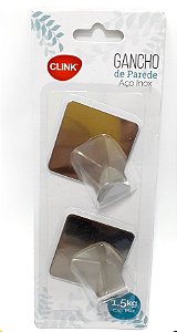 Embalagem Com 2 Ganchos Triangular de Parede Auto Adesivo - Clink