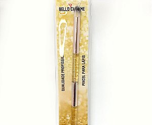 Pincel Lápis Com Cabo Glitter Dourado - Bello Charme