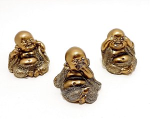 Enfeite Pequeno Decorativo De Poliresina - Buda Dourado