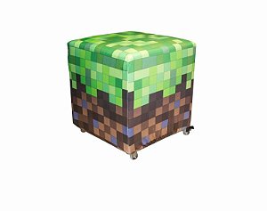 Capa para puff quadrado desenho Minecraft (só capa)
