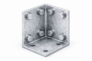 Nó metálico para estrutura aparafusada