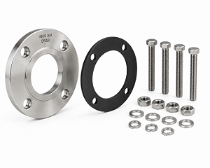 Kit flange inox + anel + parafusação