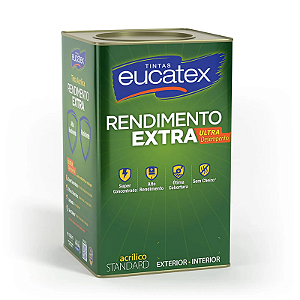 Tinta Acrilica Fosca Eucatex Rendimento Extra 16l Base A BRANCO