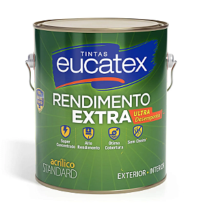 Tinta Acrilica Fosca Eucatex Rendimento Extra 3.2l Base A BRANCO
