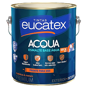 Tinta Esmalte Brilhante Premium Base Água Eucatex Acqua 3.6L Branco