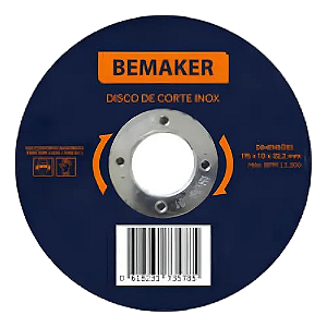 Disco de Corte 4 1/2"(115mm)x1.0mmx22mm Inox Bemaker