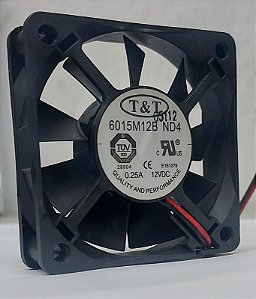 Micro ventilador T&T 12v 0,25a 60x60x15mm Modelo 6015m12BND4 Silencioso