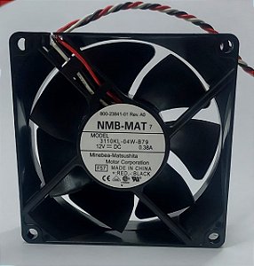Micro Ventilador NMB 12v 0,38a 80x80x25mm Modelo 3110KL-04W-B79 3 fios