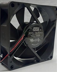 Microventilador Avc 24v 0.30A 80x80x25mm Model C8025s24ua 2 Fios silencioso (Usado)