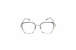 Armação de Óculos de Grau Acetato Quadrado Feminino RZ05 Azul