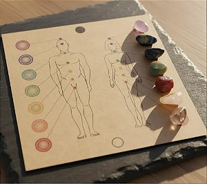 Kit Equilíbrio Dos Chakras + Caixa + Cristais + Brindes
