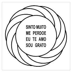 R287 - Turbilhão com Ho’oponopono MDF Branco 6mm Radiestesia Radiônica com Verniz de Proteção