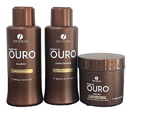 Kit Home Care Banho De Ouro Hair Princess 3 Passos