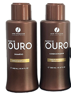 Shampoo E Condicionador Banho De Ouro Hair Princess 300ml
