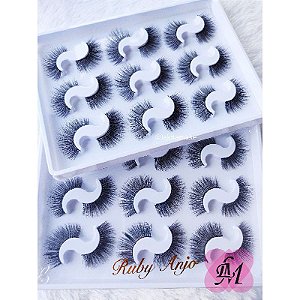 Cílios - Cartela com 09 pares modelo 5D 10