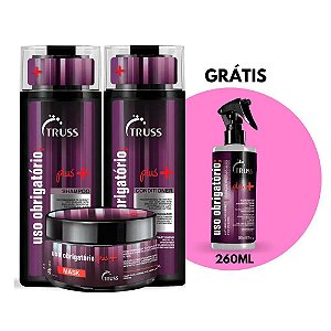 Truss - Kit Truss Uso Obrigatório Plus Shampoo 300ml + Condicionador 300ml + Máscara 180g Ganhe Spray Uso Obrigatório 26
