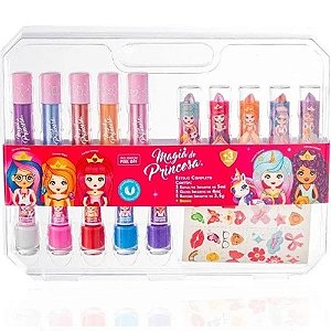 Magia de Princesa - Estojo de Maquiagem Infantil Completo as Princesas 1x15 Adesivo