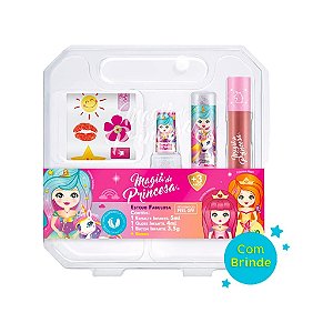 Magia de Princesa - Estojo de Maquiagem Infantil Fabulosa Esmalte, Gloss, Batom