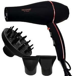 Prosper - Secador Profissional 7000w Super Turbo Preto Fosco/Rosa P7600 Bivolt