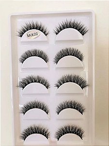 Cilios - Cartela com 05 pares modelo mix02