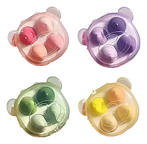 Central Beauty - Kit 4 esponjas com case ursinho