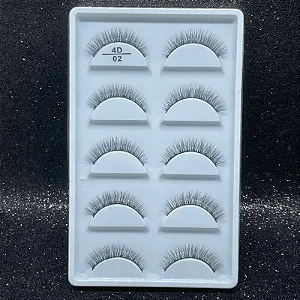 Cilios - Cartela com 05 pares 4D02