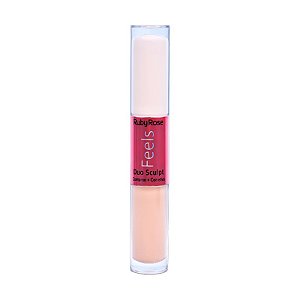 Ruby Rose - Corretivo Duo Sculpt Feels - Chantilly 10 E Avelã 70