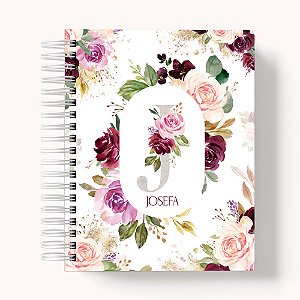 Agenda Permanente Capa Alfabeto Floral 3