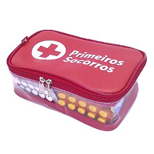 Necessaire Farmacinha Primeiros Socorros Vermelha