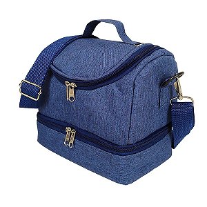 Lancheira Térmica com 2 Compartimentos Marmita Azul Linho